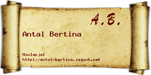 Antal Bertina névjegykártya